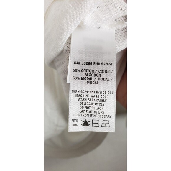 Splendid White Tee Shirt XL Cotton Modal Slub Casual Lightweight Spring Summer - Picture 4 of 4